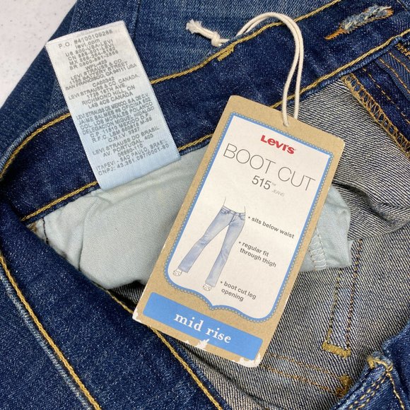 Vintage Levis 515 Boot Cut Womens Jeans Button Flap Pockets Dark Wash Sz 10M NWT - Picture 11 of 12